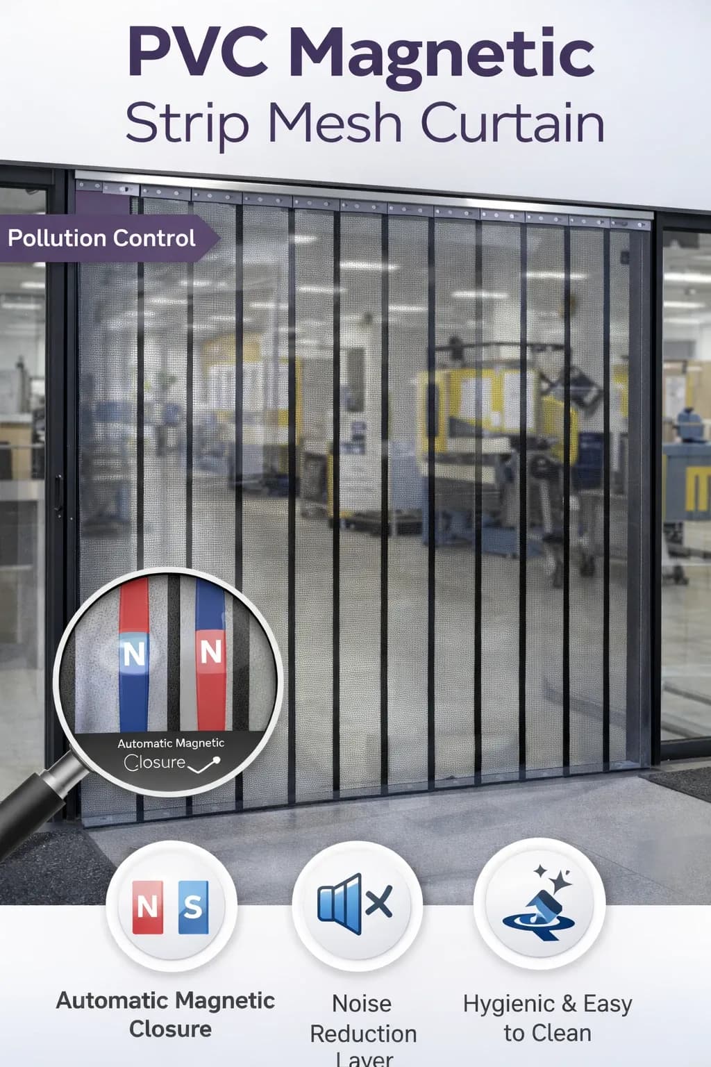 PVC Magnetic Strip Mesh Curtain